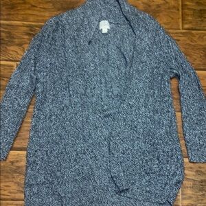 St. John's Bay Gray Cardigan Sweater Long Knit